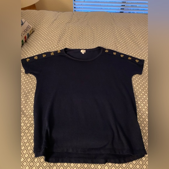Dress Barn Sweaters - Dress Barn navy blue short sleeve sweater. Size Large.